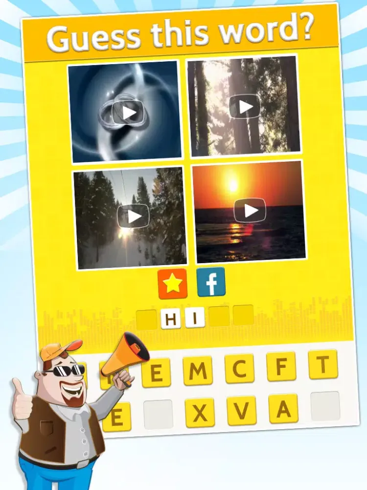 4 Vids 1 Song - Pics and video FREE word search games quiz iPad  Screenshots