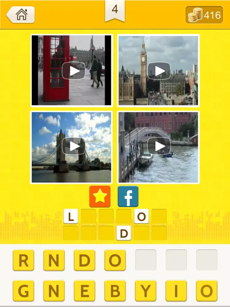 4 Vids 1 Song - Pics and video FREE word search games quiz iPad  Screenshots