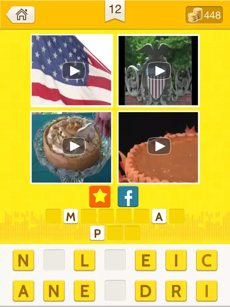 4 Vids 1 Song - Pics and video FREE word search games quiz iPad  Screenshots
