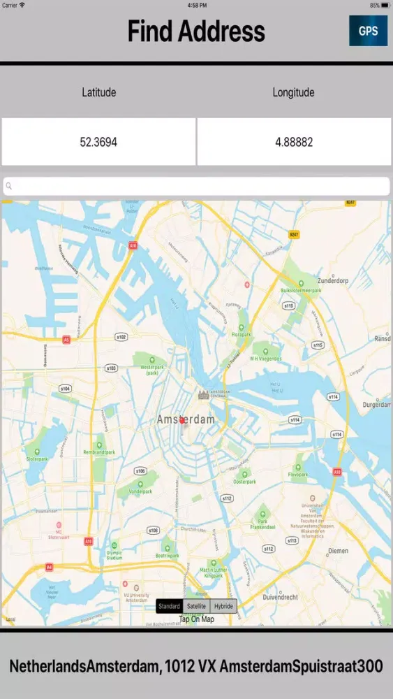 Address Locater on Map Screenshots