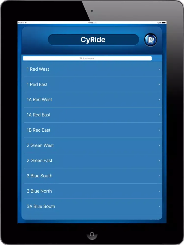 Tangkapan layar CyRide Indiana Indiana USA where is the Bus iPad 