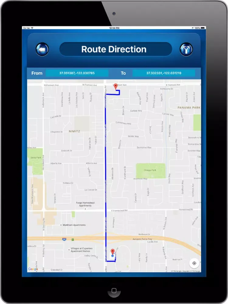 Zrzuty ekranu Dumbarton Express California USA where is the Bus iPad 