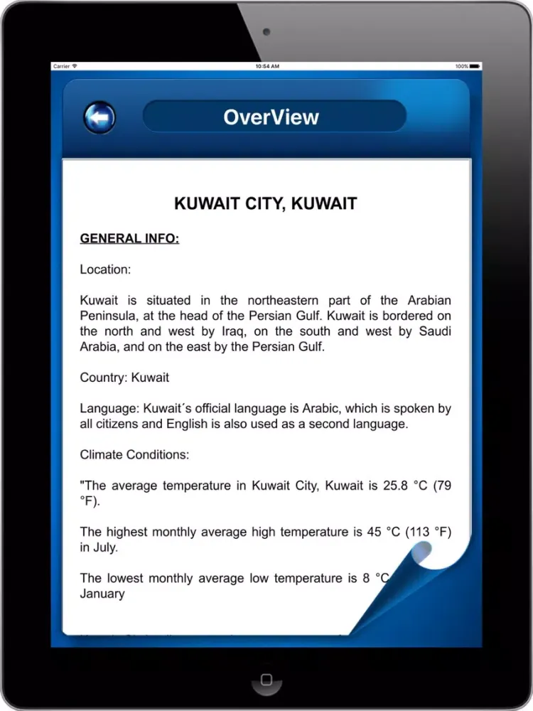 Capturas de pantalla de Kuwait City Kuwait - Offline Travel Map Navigation iPad 