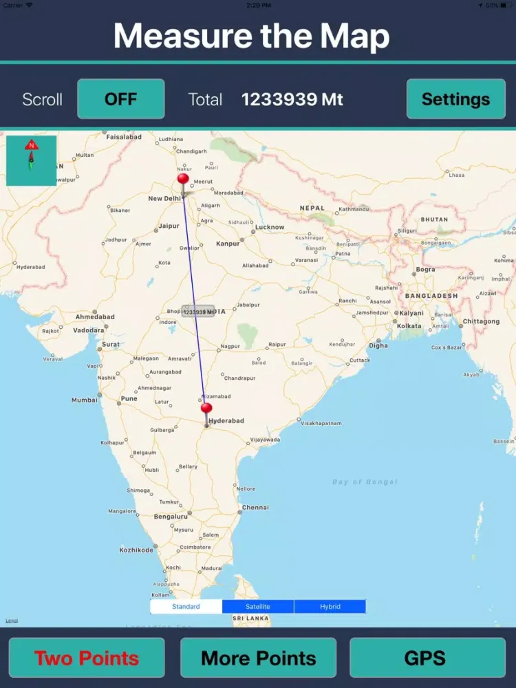 ภาพหน้าจอของ Measure IT on Map iPad 
