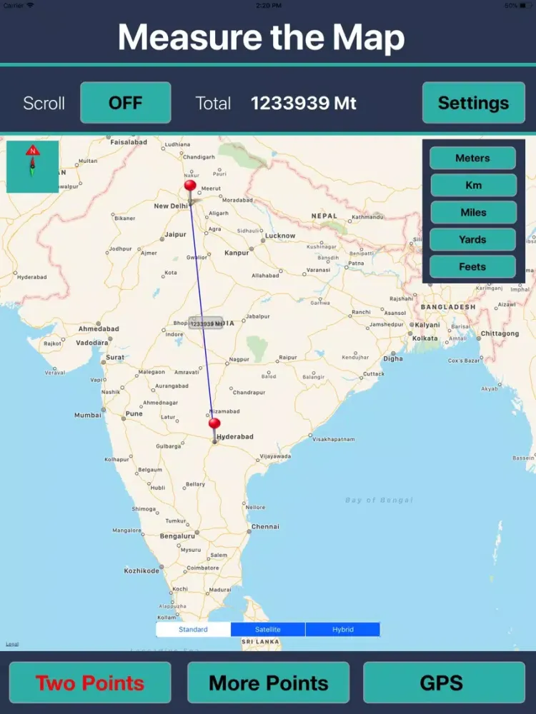 ภาพหน้าจอของ Measure IT on Map iPad 