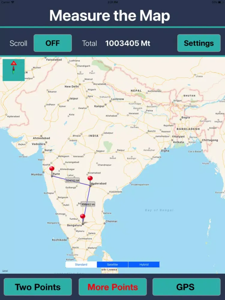 ภาพหน้าจอของ Measure IT on Map iPad 