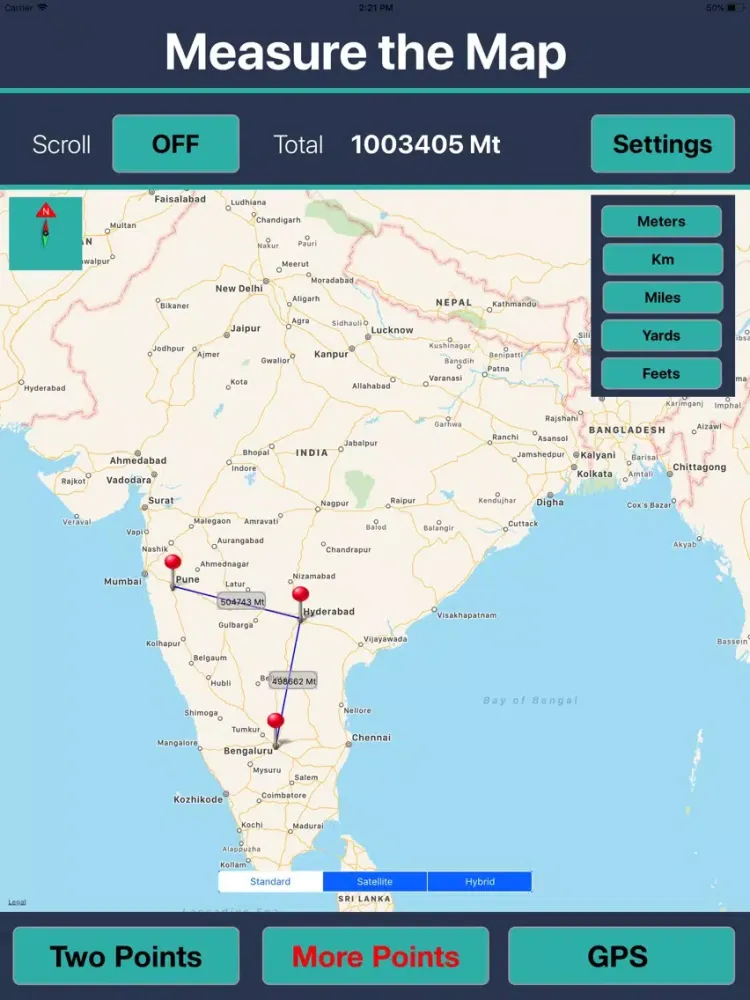 ภาพหน้าจอของ Measure IT on Map iPad 