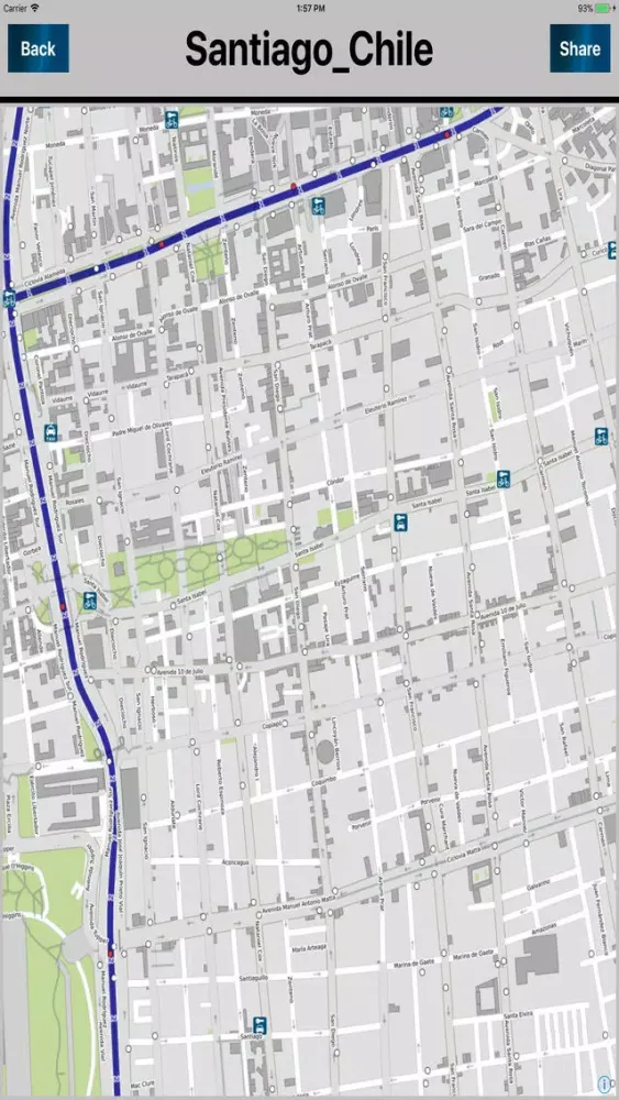 Santiago Chile Offline map Screenshots
