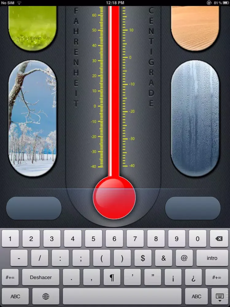 تصاویر Celsius-Fahrenheit iPad 