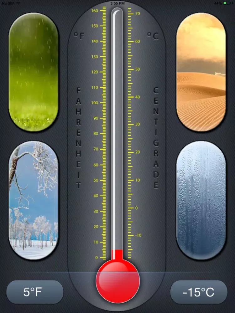تصاویر Celsius-Fahrenheit iPad 