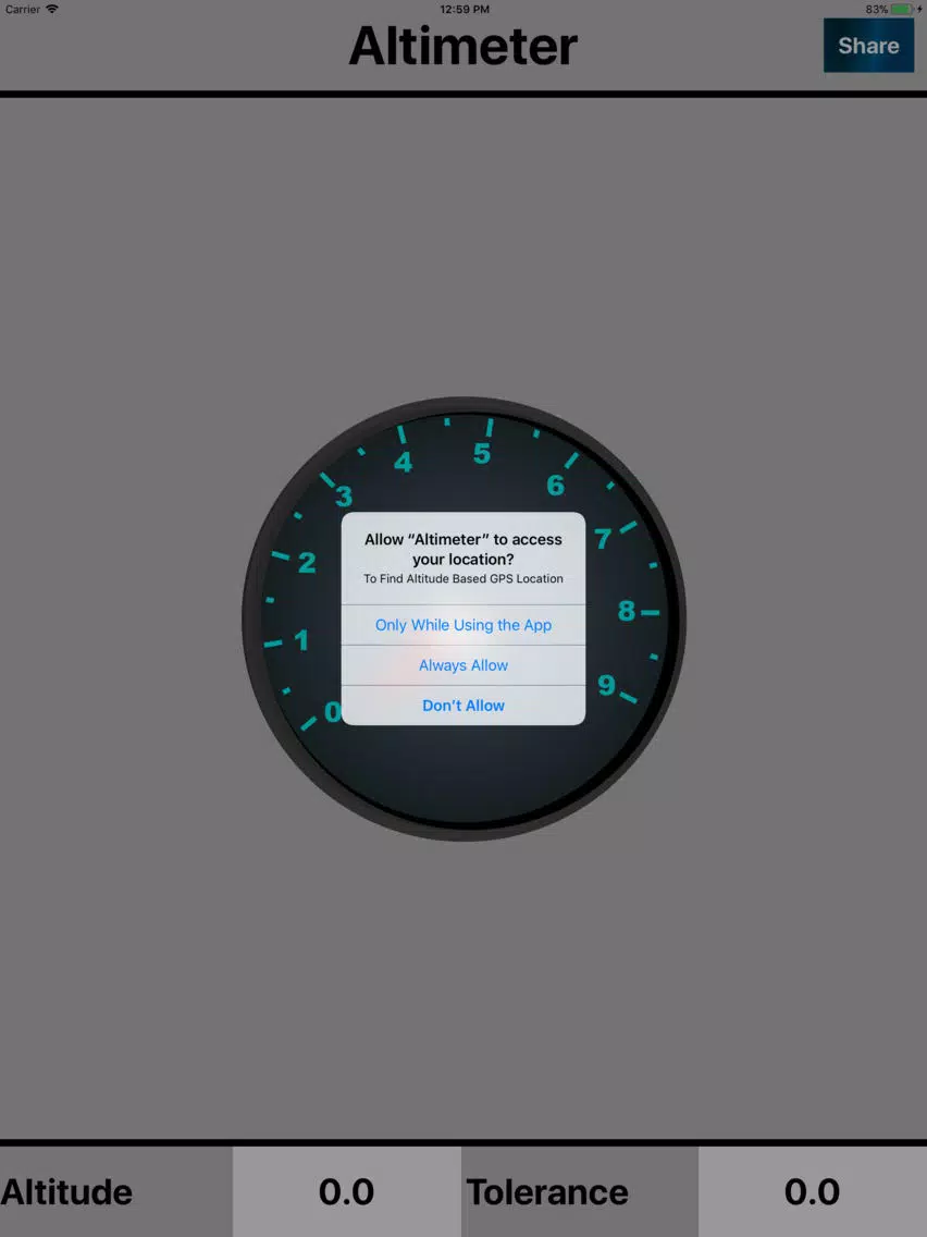 Altimeter Measure the altitude iPad  스크린샷