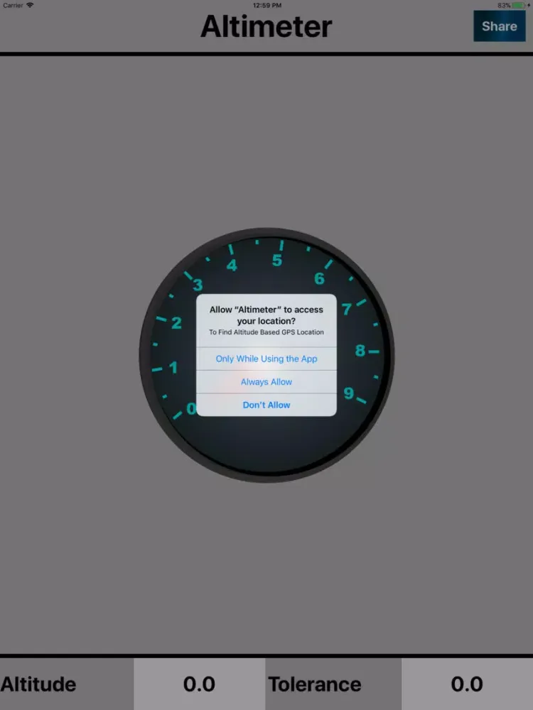 Tangkapan layar Altimeter Measure the altitude iPad 