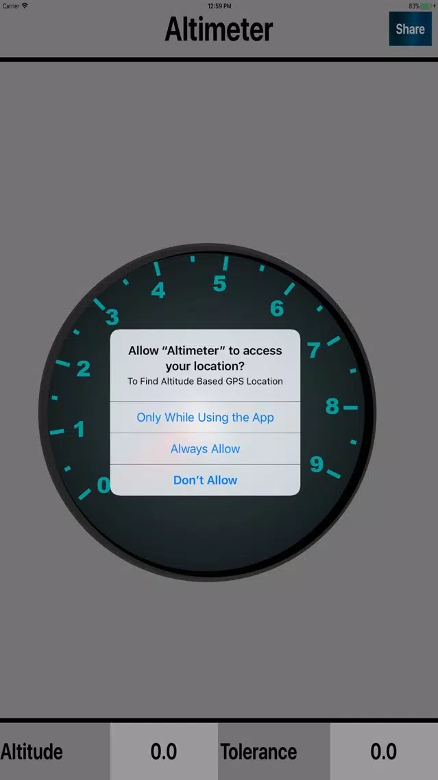 Altimeter Measure the altitude 스크린샷