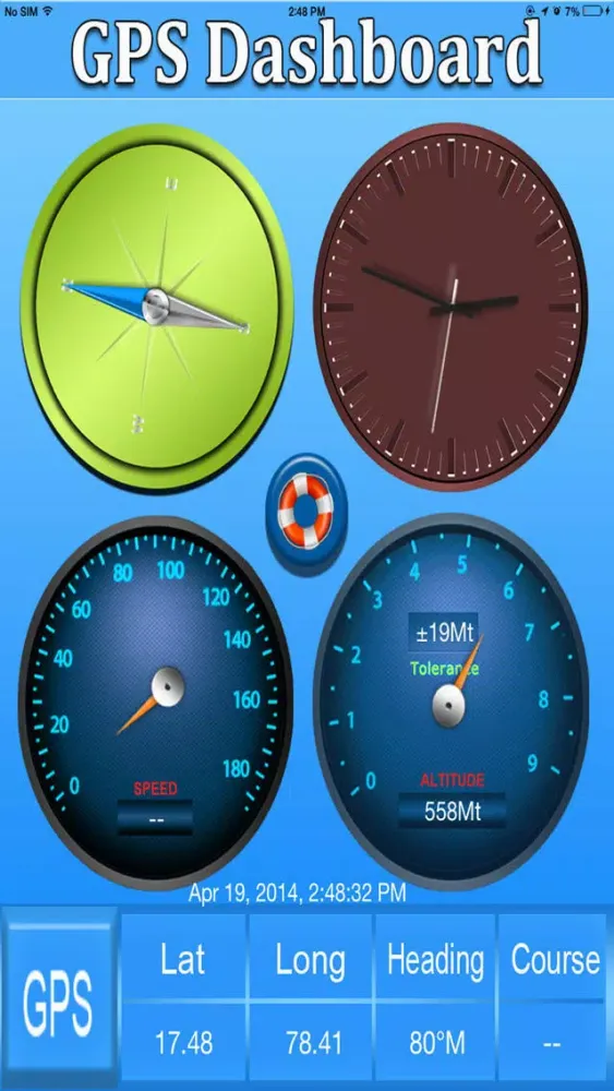 Capturas de tela do GPS with Compass, Speedometer, Alitmeter & Time