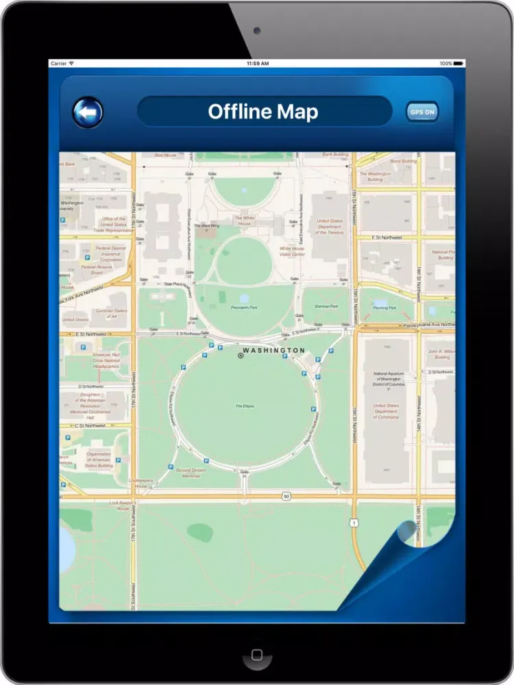 Ảnh chụp màn hình của Washington D.C. DC USA - Offline Maps Navigator iPad 
