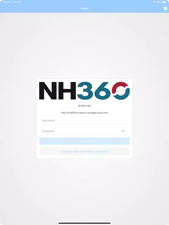 Capturas de tela do NH360 LMS iPad 