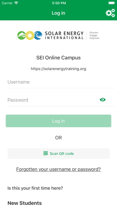 Captures d'écran de SEI Online Campus