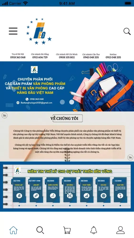 Ảnh chụp màn hình của Vien Dong Stationery Jsc