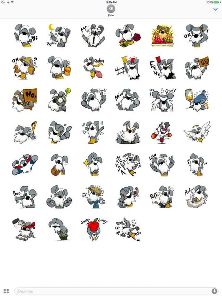 Funny Schnauzer - Cute stickers for iMessage iPad  Ekran Görüntüleri