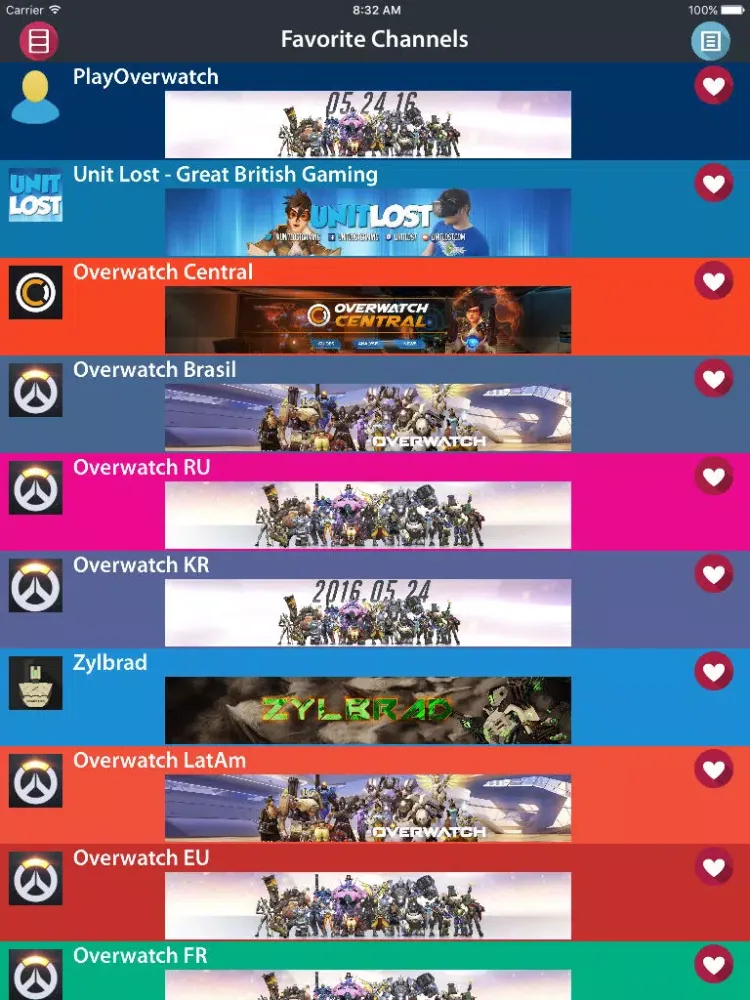 Tangkapan skrin Videos4Overwatch iPad 