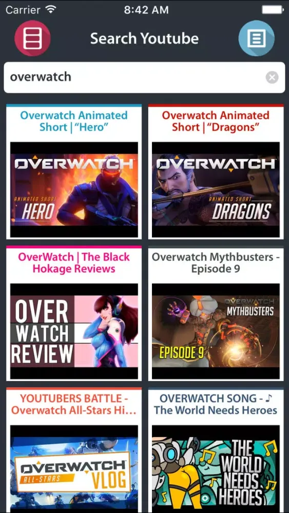 Tangkapan skrin Videos4Overwatch