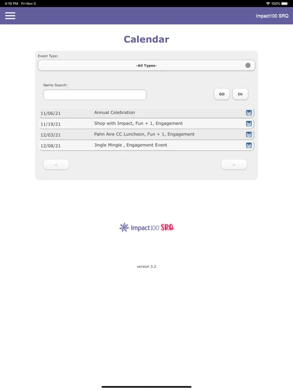 Impact100 SRQ iPad  Screenshots
