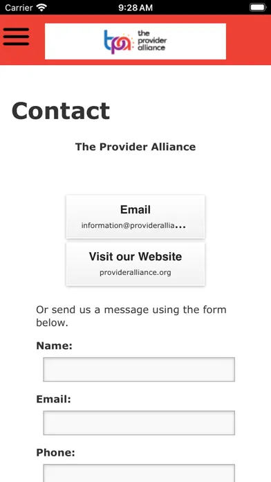 Capturas de tela do The Provider Alliance Connect