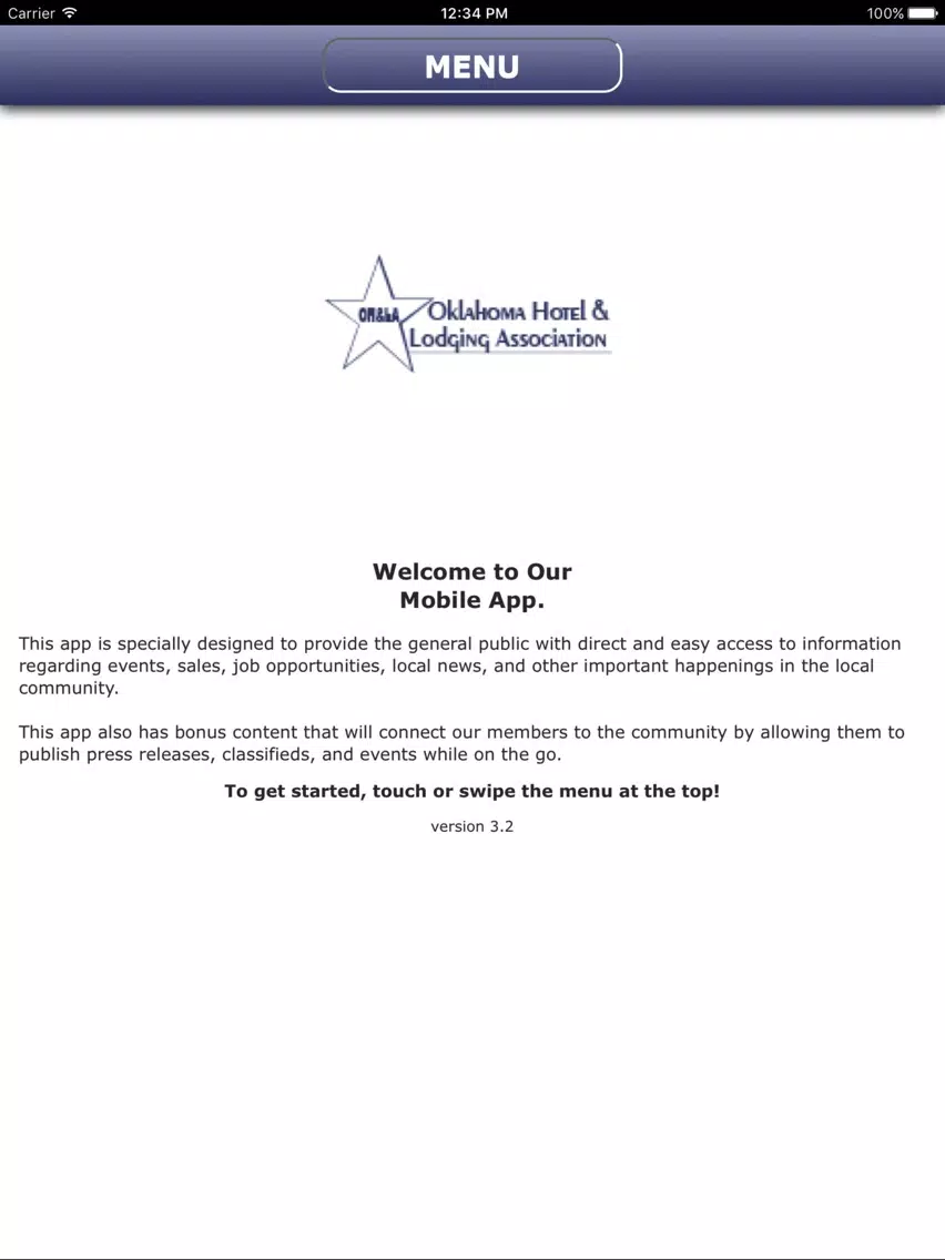 OK Hotel and Lodging Association iPad  Screenshots