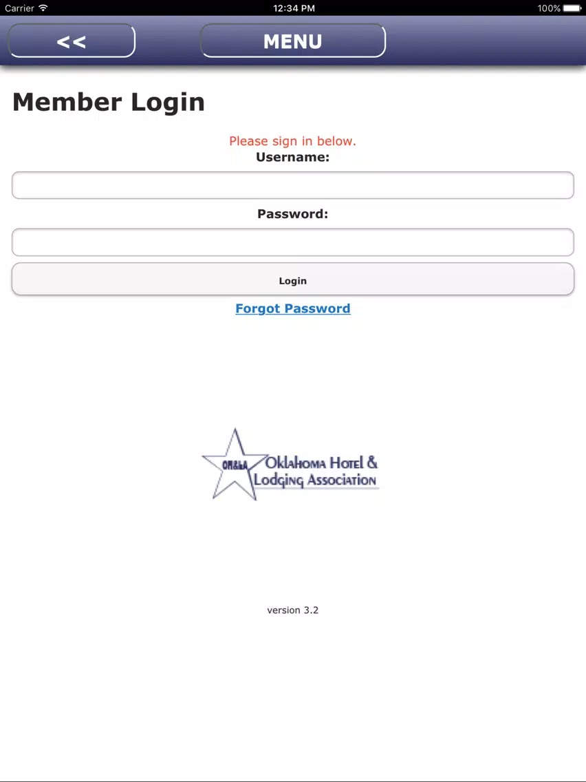 OK Hotel and Lodging Association iPad  Screenshots