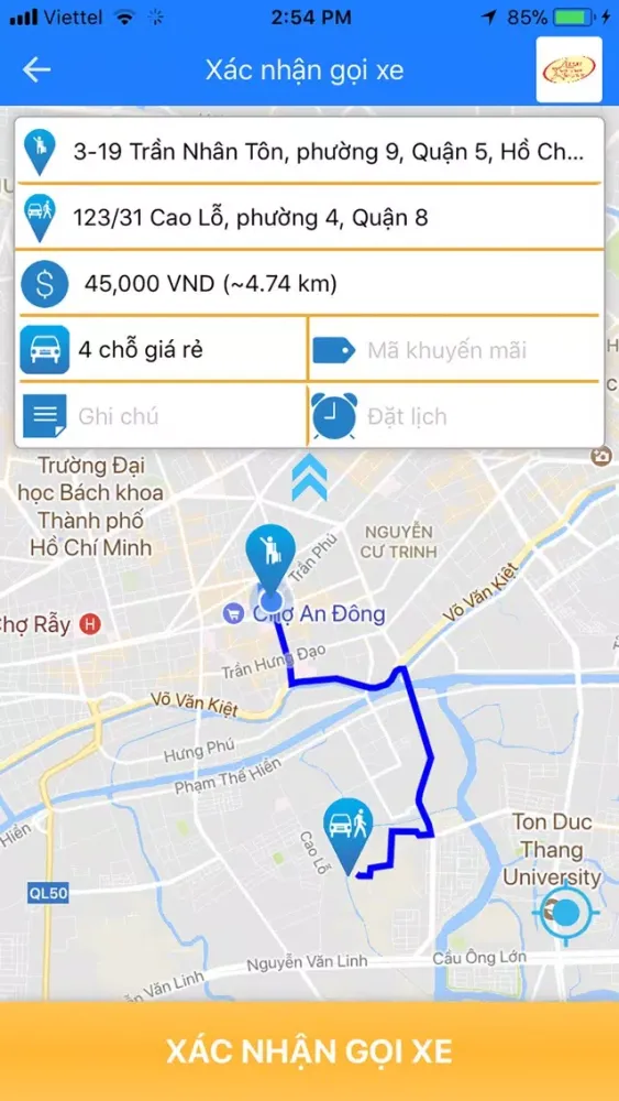 Tangkapan layar Taxi TrangHiepThanh