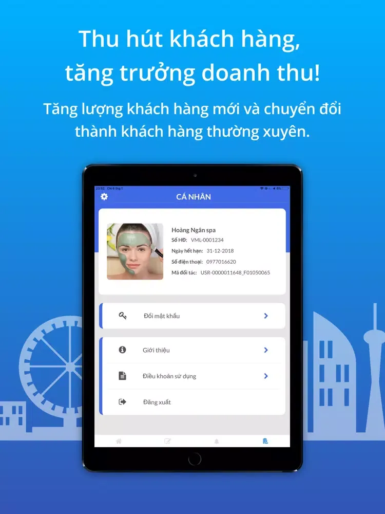 Tangkapan layar VietMaslow Cho Đối Tác iPad 