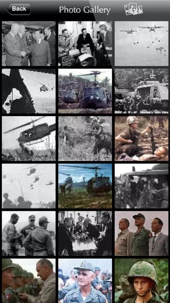 Capturas de tela do Vietnam Wall and War Explorer
