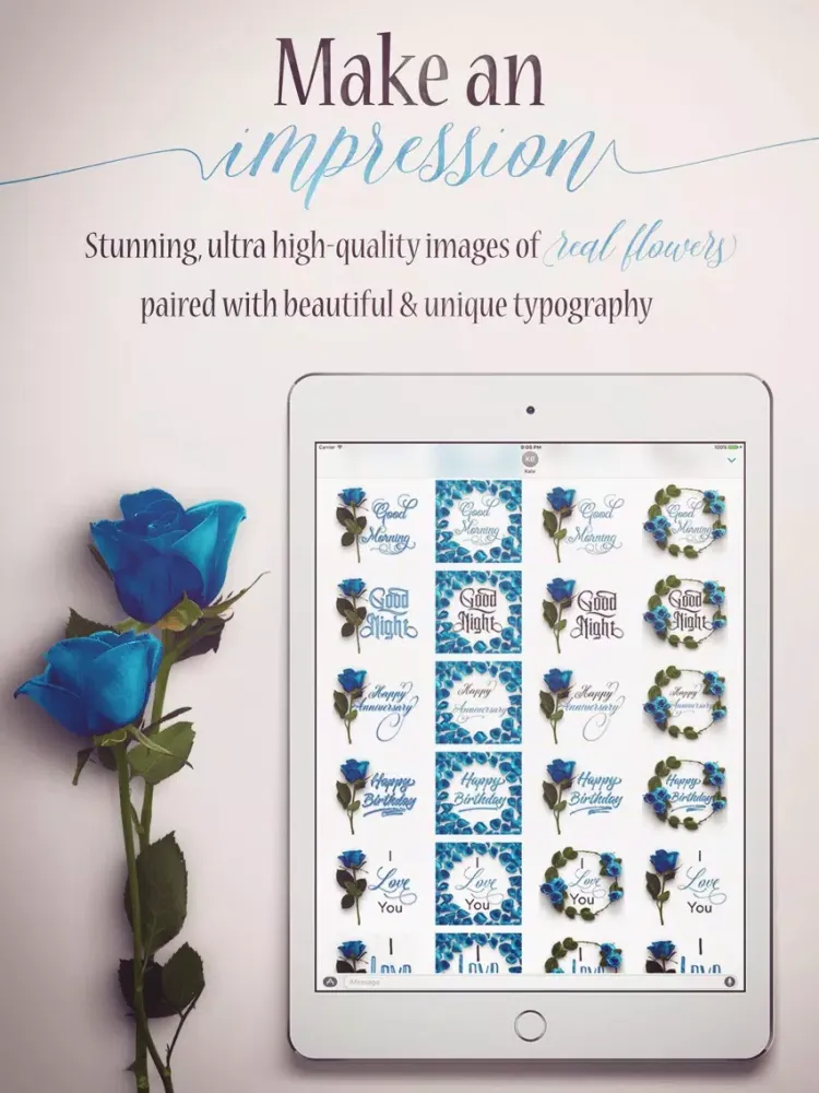 Screenshot di Flower Greetings Blue Roses iPad 