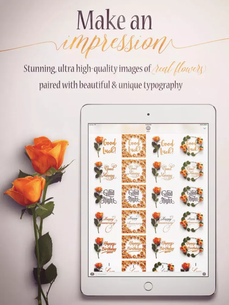 Capturas de pantalla de Flower Greetings Orange Roses iPad 