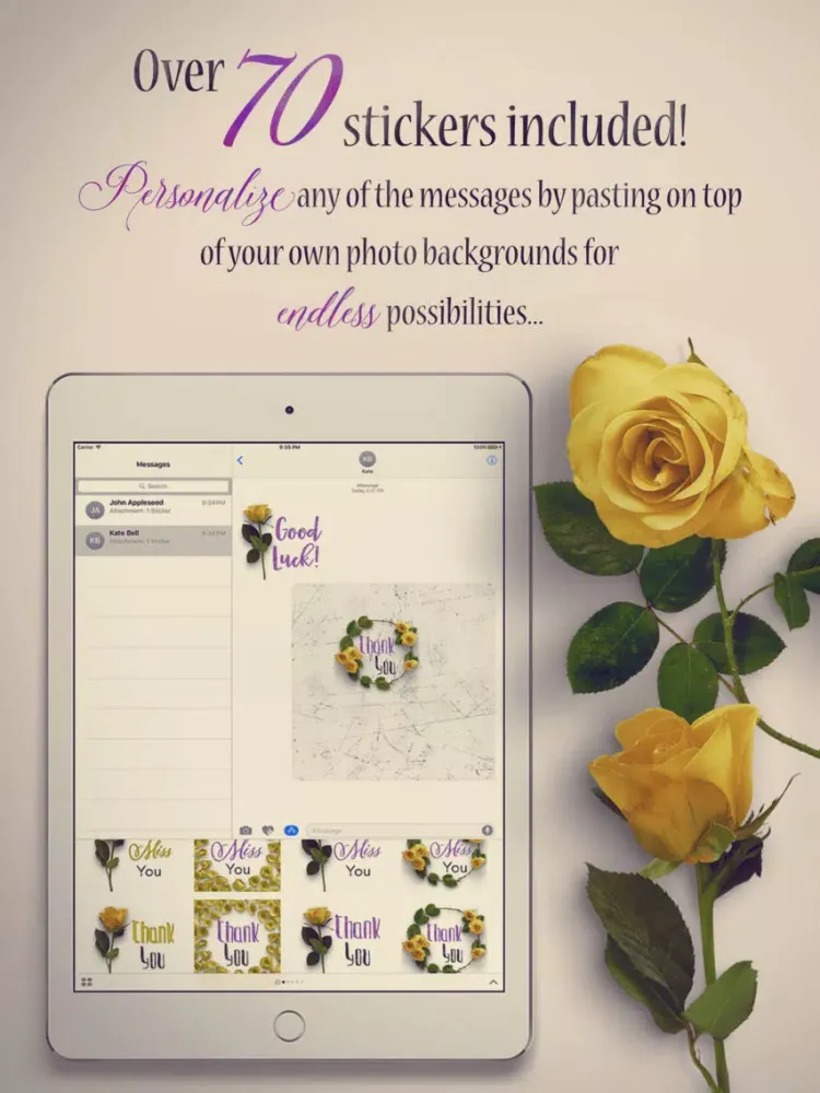 Flower Greetings Yellow Roses iPad  Screenshots