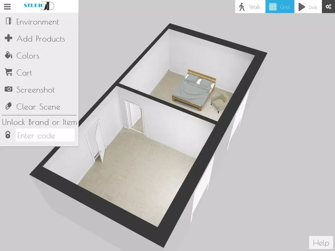 Tangkapan layar Studio3D iPad 