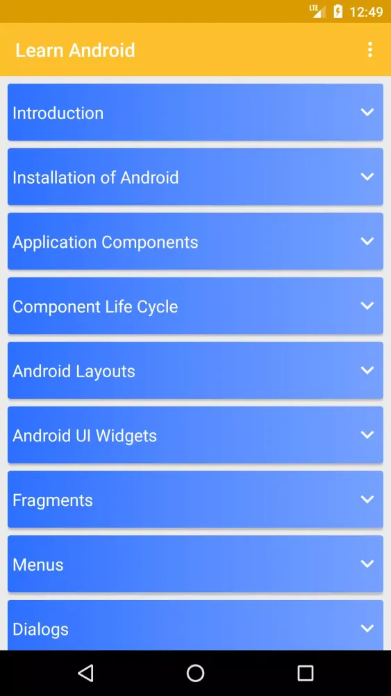 Learn Android سکرین شاٹس
