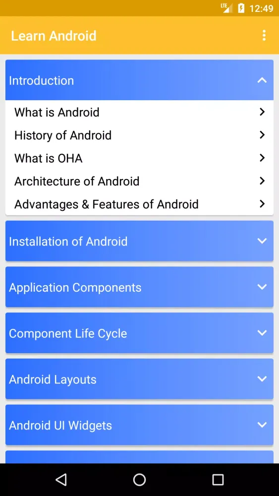 Learn Android سکرین شاٹس