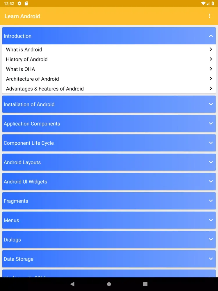 Learn Android سکرین شاٹس