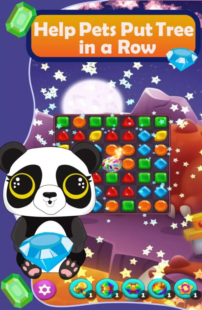 ภาพหน้าจอของ Pets : Match 3 Jewel Game