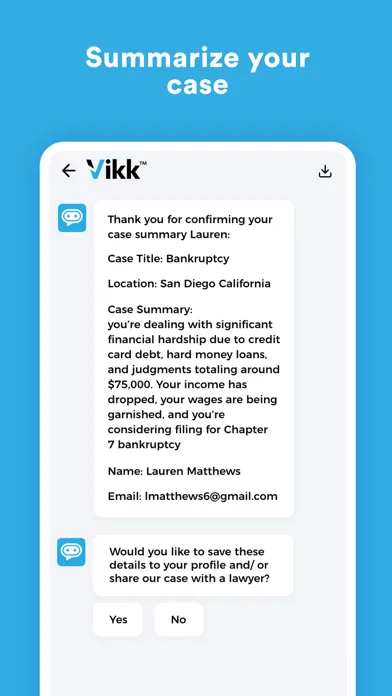 Vikk - AI Lawyer & Legal Help Screenshots