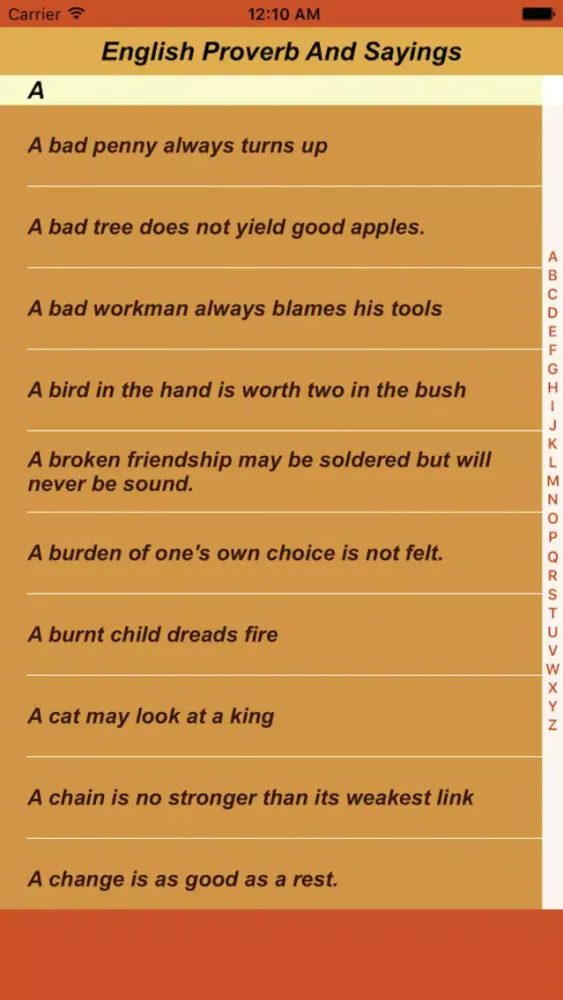 ภาพหน้าจอของ English Proverbs and Sayings