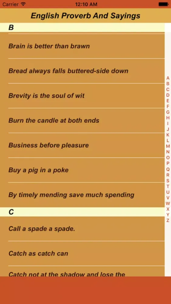 ภาพหน้าจอของ English Proverbs and Sayings