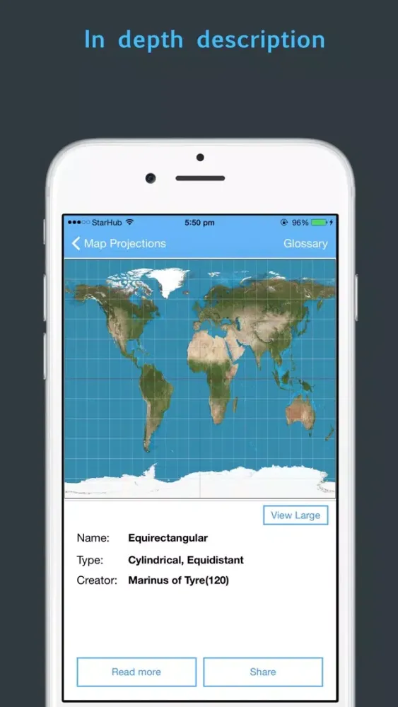 Capturas de tela do Map Projections