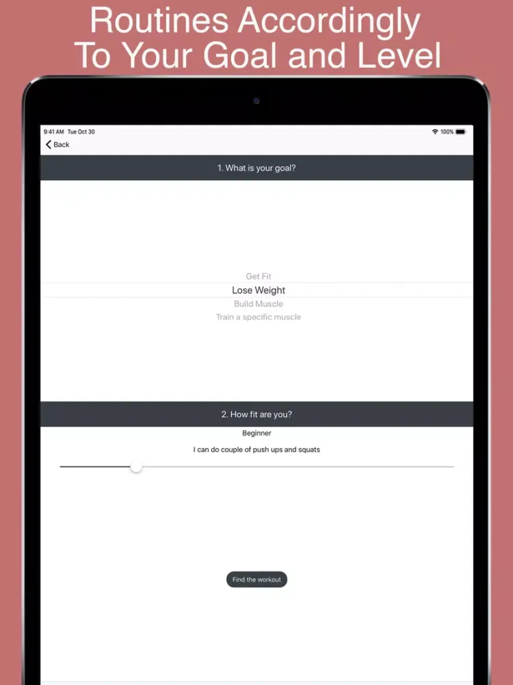 BeneFit - Home Workouts iPad  스크린샷