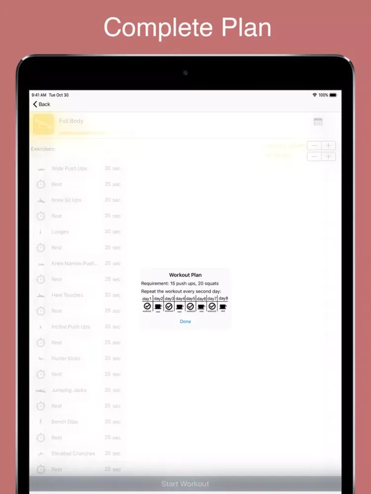 BeneFit - Home Workouts iPad  스크린샷