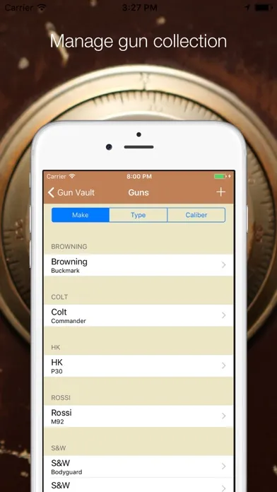 Gun Vault - firearm inventory. Ekran Görüntüleri