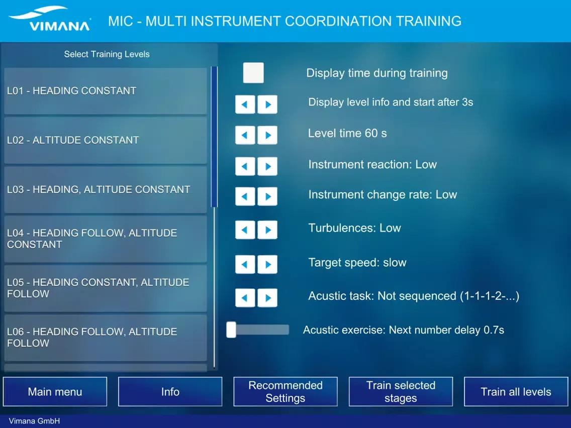 Vimana CBT DLR1 Training iPad  Screenshots