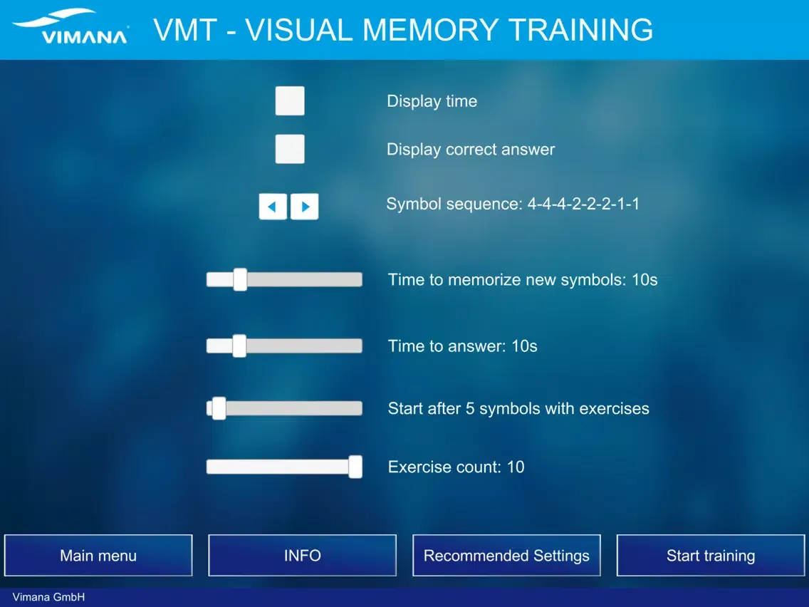 Vimana CBT DLR1 Training iPad  Screenshots