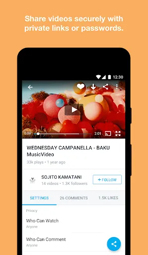 Zrzuty ekranu Vimeo